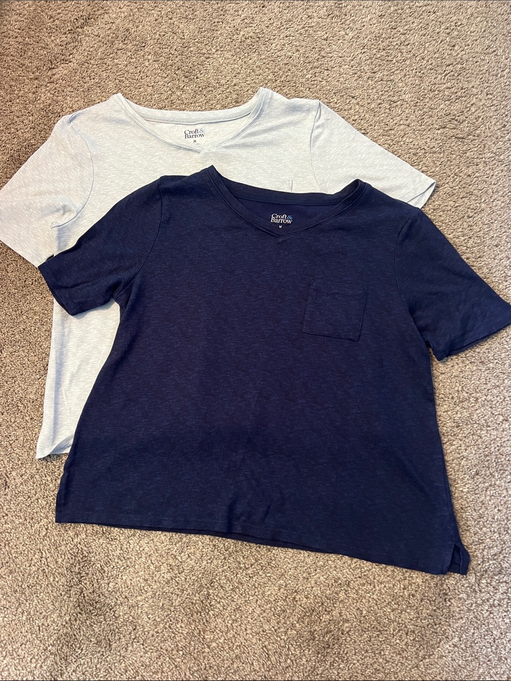 croft & barrow Women’s Short Sleeve Sleep Shirt- Navy & Light Gray